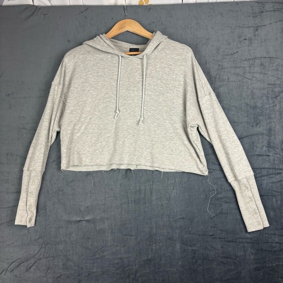 Nike Gray Relaxed Cropped Sweatshirt with fitted button cuffs - Picture 1 of 12